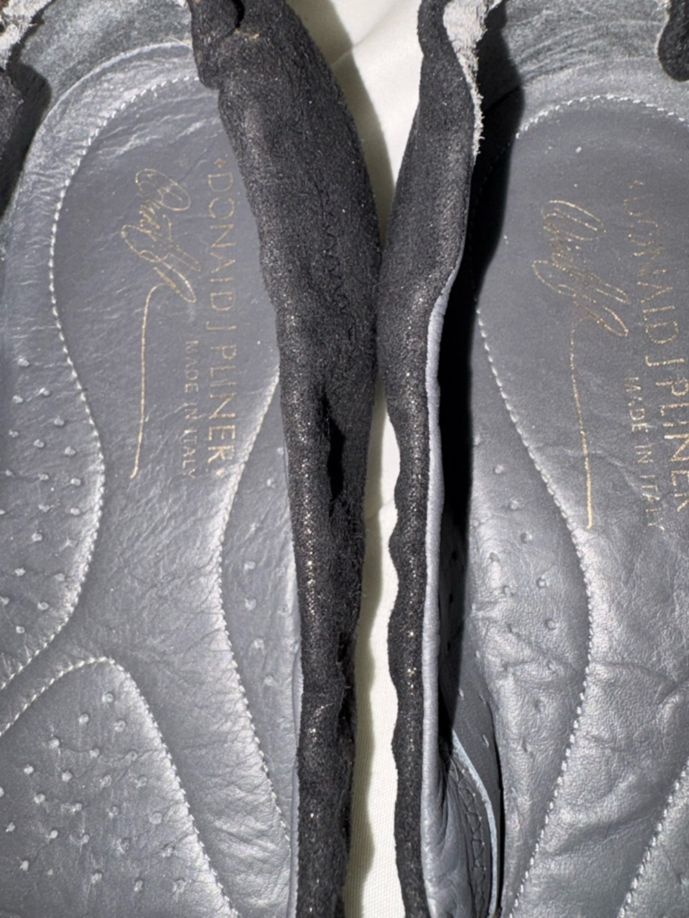 Donald J Pliner Abram Black Ballet Flats Metallic Black Size 8 Polished Casual